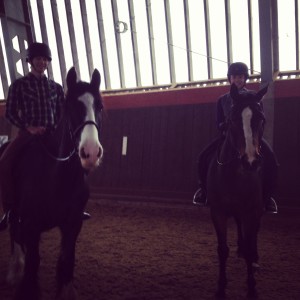 Lesson with my boyfriend who had never been on a horse before - such a good sport